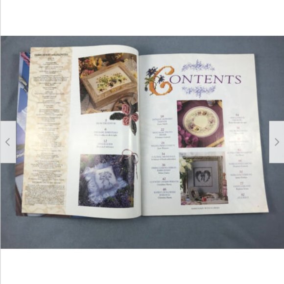 Embroidery & Cross Stitch: Embroidery w/ Flowers Magazine 1997 Unused Patterns - Picture 4 of 5